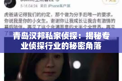 青岛汉邦私家侦探：揭秘专业侦探行业的秘密角落