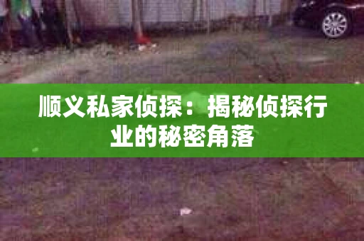 顺义私家侦探：揭秘侦探行业的秘密角落