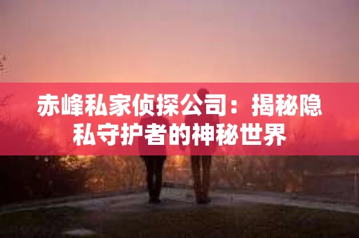 赤峰私家侦探公司：揭秘隐私守护者的神秘世界