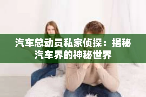 汽车总动员私家侦探：揭秘汽车界的神秘世界