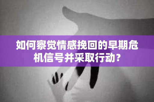 如何察觉情感挽回的早期危机信号并采取行动？
